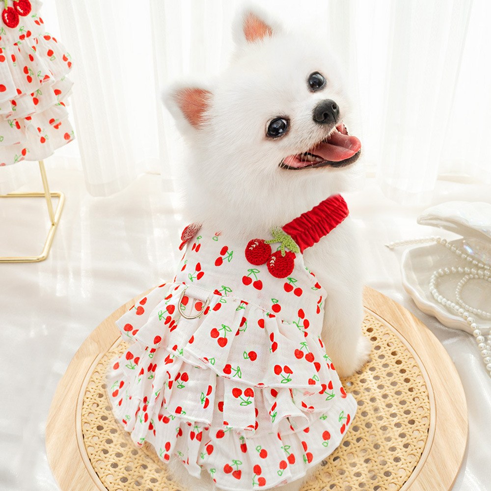 小型狗夏季樱桃裙 Small Dog Summer Cherry Dress